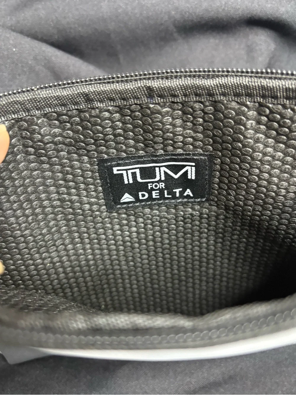 Tumi Two-Tone Gray and White Toiletry Pouch plus Garment bag